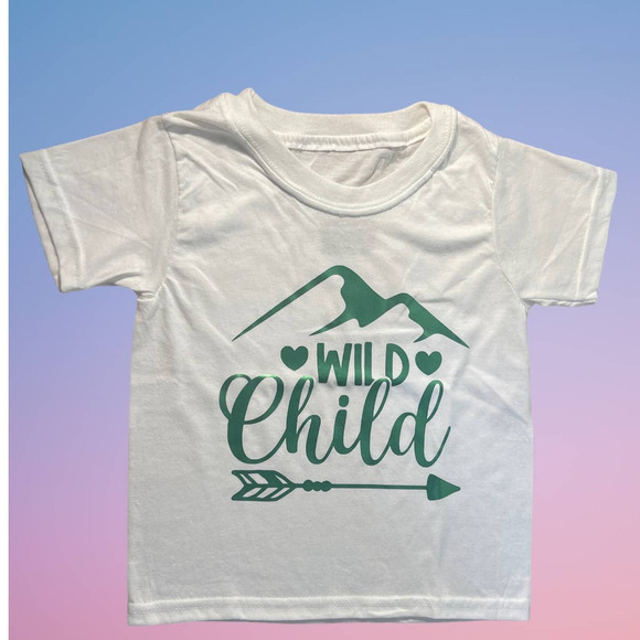 WILD CHILD TODDLER|METALLIC GRAPHIC SHORT SLEEVE T-SHIRT| FUNNY GIFT 2T/3T NEW‎ - Picture 2 of 7